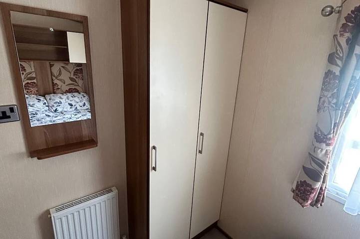 Roulotte-Familie-Eigenes Badezimmer-Blick auf den Wald in Newton Stewart, Dumfries und Galloway