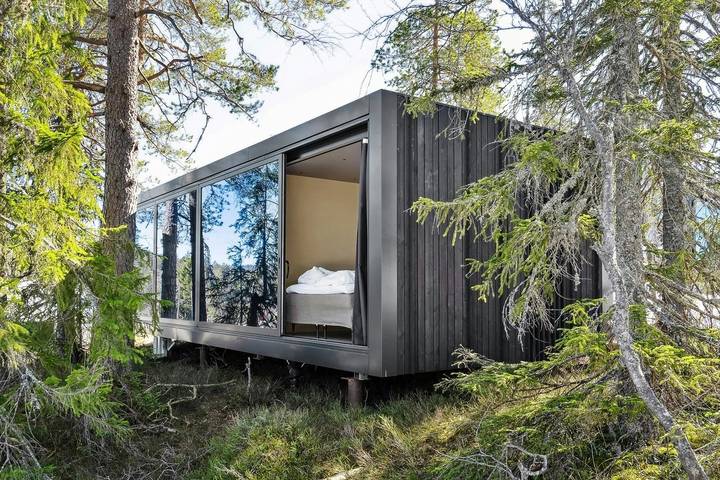 Blockhütte für 4 Personen, mit Ausblick und Balkon/Terrasse - 1
