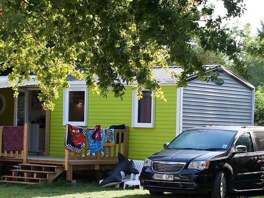 Camping Brantôme Peyrelevade - Mobile home 6 persons - Mobile home Le Platane (3 bedrooms) + large terrace + Tv in Brantôme en Périgord, Périgord Vert