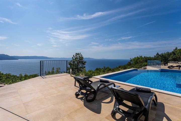 Ferienhaus für 6 Personen, mit Meerblick und Terrasse sowie Garten und Pool in Labin