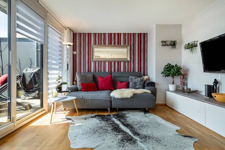 Ganze Wohnung, Ferienwohnung 'Tina's Lounge Penthousewohnung' mit Bergblick, privater Terrasse und Wlan in Friedrichshafen, Region Bodensee-Oberschwaben