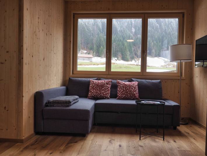 Ferienwohnung für 6 Personen, mit Balkon und Terrasse sowie Ausblick in Schoppernau