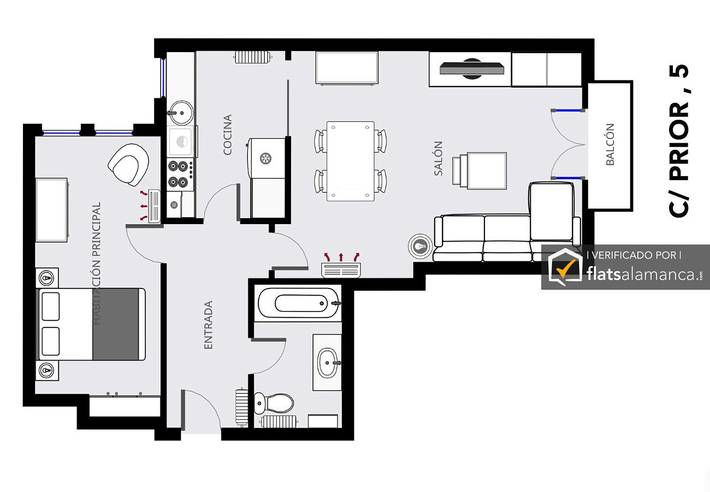 Apartamento entero, Homyat Prior Romo in Centro de Salamanca, Salamanca