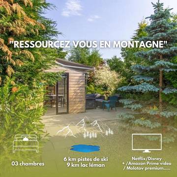 Gîte pour 6 personnes, avec vue et jardin à Vinzier
