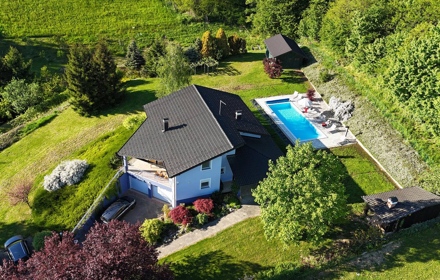 Schickes Apartment mit einem Schlafzimmer, Pool und WLAN, 400 m vom Zentrum von Pregrada entfernt in Krapina-Zagorje