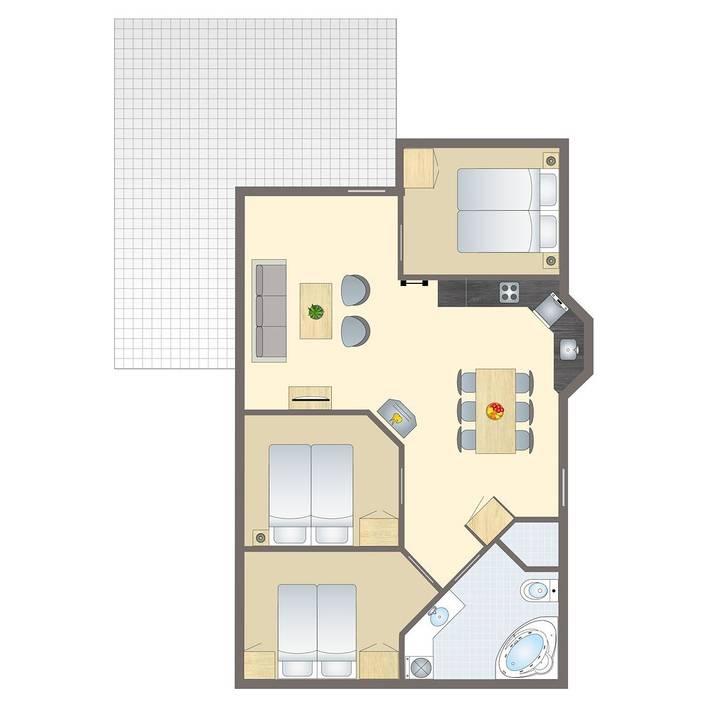 Bungalow für 6 Personen, mit Balkon/Terrasse und Terrasse sowie Sauna in Dänemark an der Nordsee