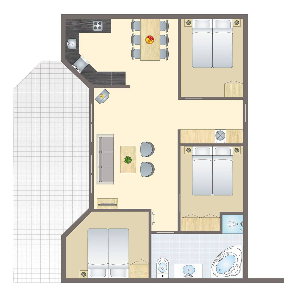 Bungalow für 8 Personen mit Balkon/Terrasse in Nørre Nebel, Varde