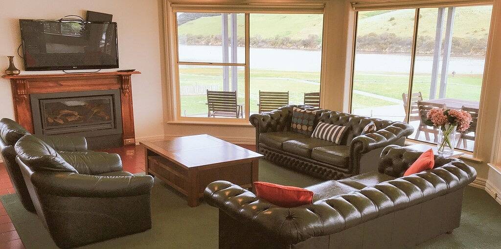 River Lodge, großes Haus am Hopkins River in Warrnambool, Great Ocean Road