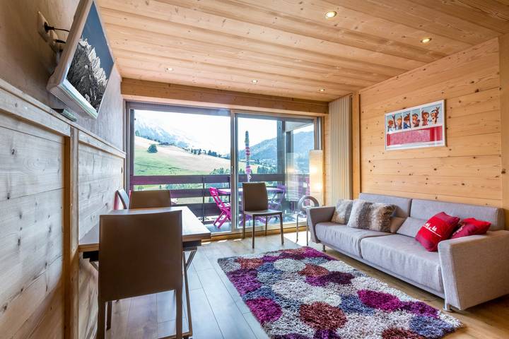 Studio pour 3 personnes, avec balcon/terrasse, animaux acceptés à La Clusaz