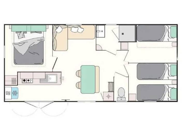 Mobil home pour 8 personnes, avec bassin pour enfant dans Plage De Treherve - 3