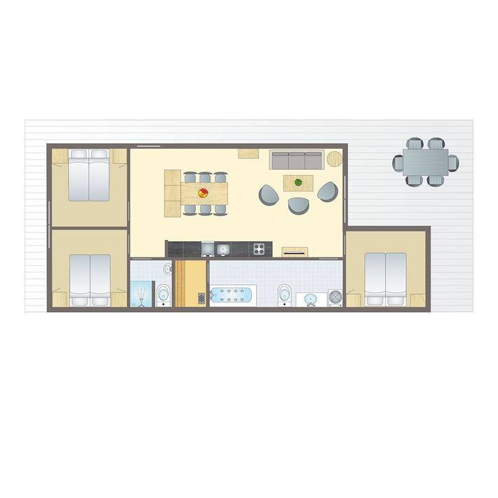 Bungalow für 6 Personen, mit Sauna - 1