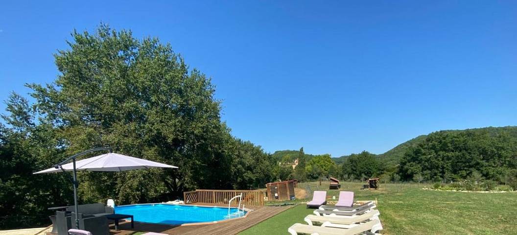 Maison de vacances pour 4 personnes, avec jardin ainsi que piscine et vue