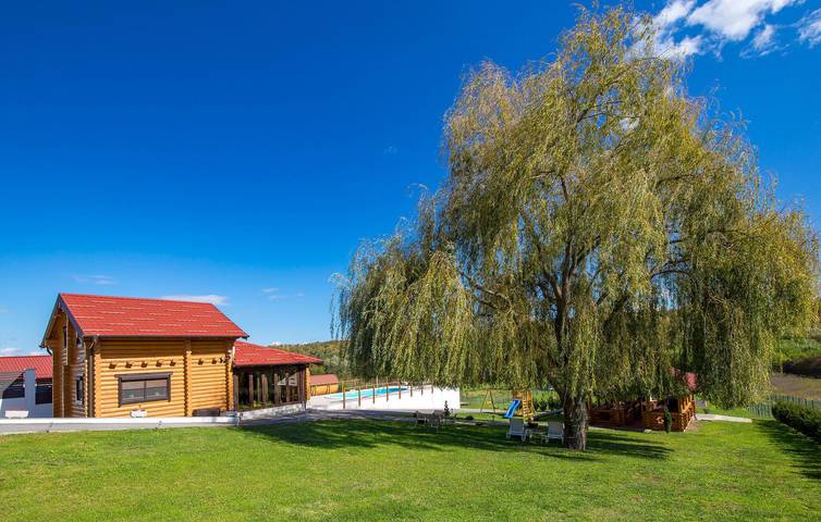 Ferienhaus für 7 Personen, mit Garten und Pool sowie Sauna und Ausblick, mit Haustier