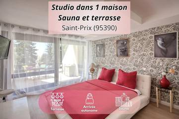 Gîte pour 2 personnes, avec sauna ainsi que terrasse et jardin à Saint-Prix (Val-d'Oise)