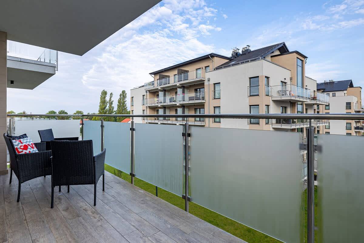 Ganze Wohnung, Ferienwohnung für 4 Personen mit Balkon/Terrasse in Ustronie Morskie, Polnische Ostsee