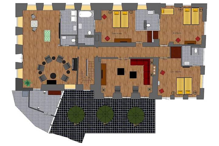 Ferienhaus für 25 Personen, mit Whirlpool und Terrasse sowie Garten und Sauna