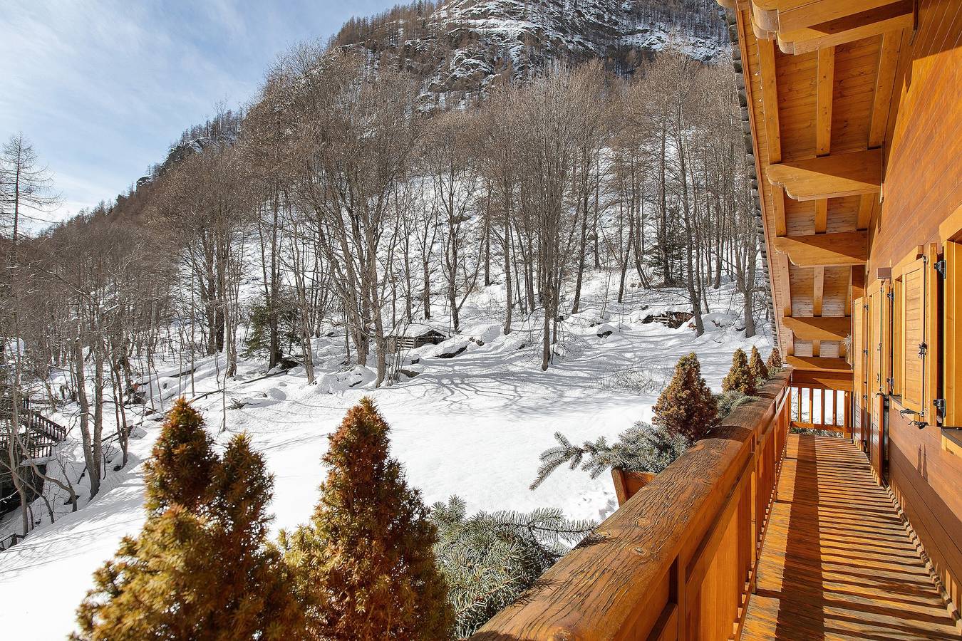Zimmer 'Gratacul' mit Bergblick, Gemeinschaftsterrasse in Breuil-Cervinia, Valtournenche