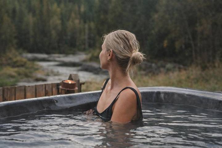Kemping dla 2 osób, z sauna i taras oraz widok w Norwegia