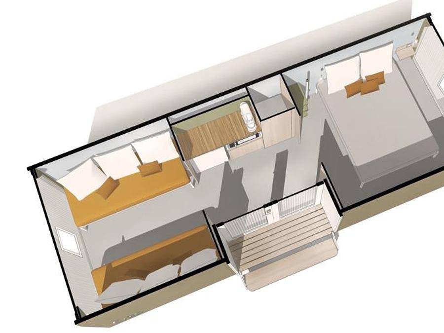 Camping de la Plage - Mobile home 4 persons - Coco Sweet (without sanitary facilities) in Fermanville, Cherbourg region