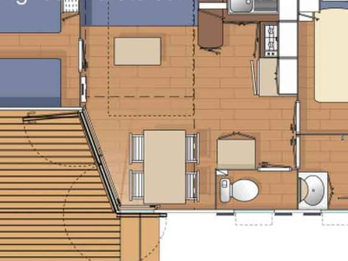 Mobil home pour 4 personnes, avec terrasse et piscine à Girac - 4