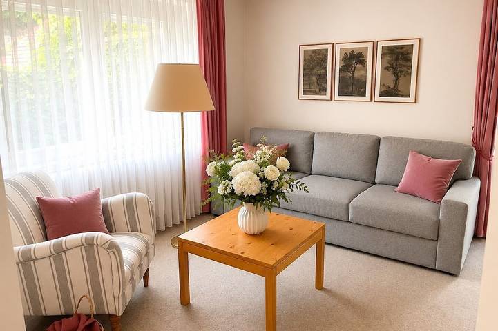 Ferienhaus für 4 Personen, mit Balkon und Garten