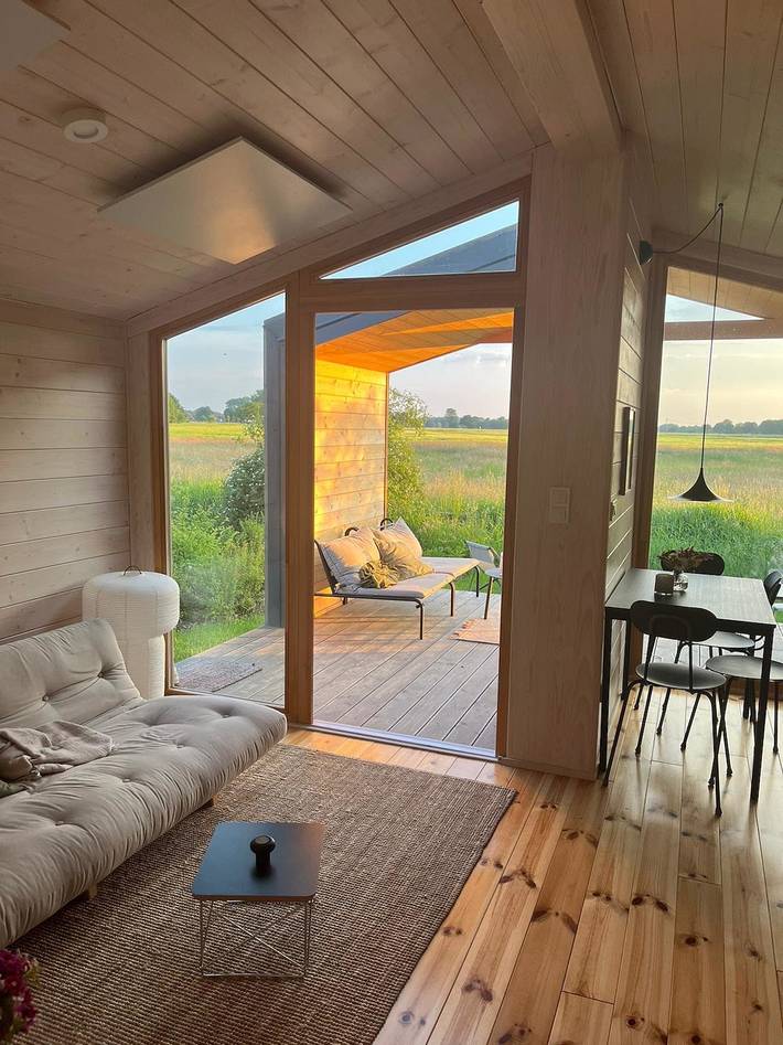 Ferienhaus für 2 Personen, mit Balkon und Terrasse sowie Garten und Sauna