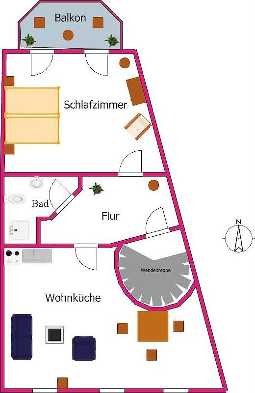Ferienwohnung für 2 Personen, mit Balkon an der Mosel - 4