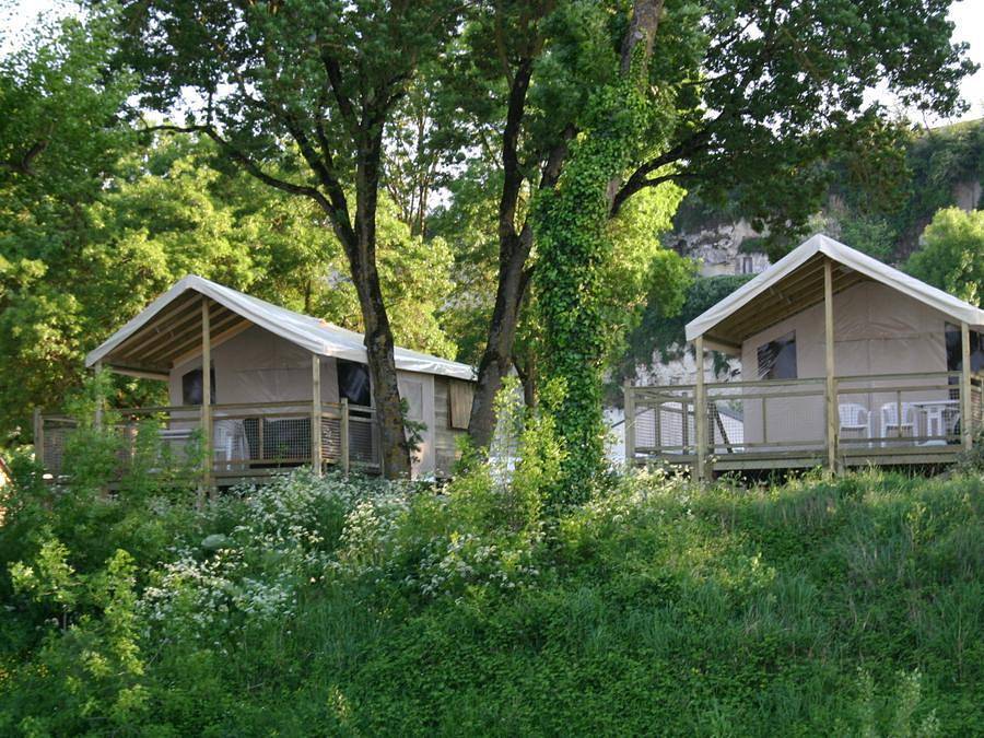 Camping L'Isle Verte - Safarizelt 4 personen - Ecolodge (auf Stelzen) ohne Sanitäranlagen in Montsoreau, Loire-Tal