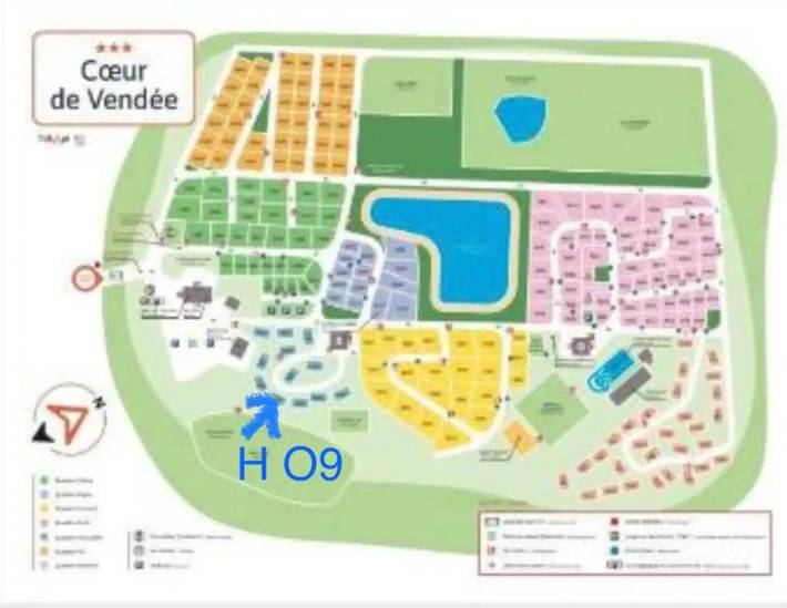 Parc de vacances pour 5 personnes, avec vue et piscine ainsi que bassin pour enfant et jardin, animaux acceptés en Vendée - 3