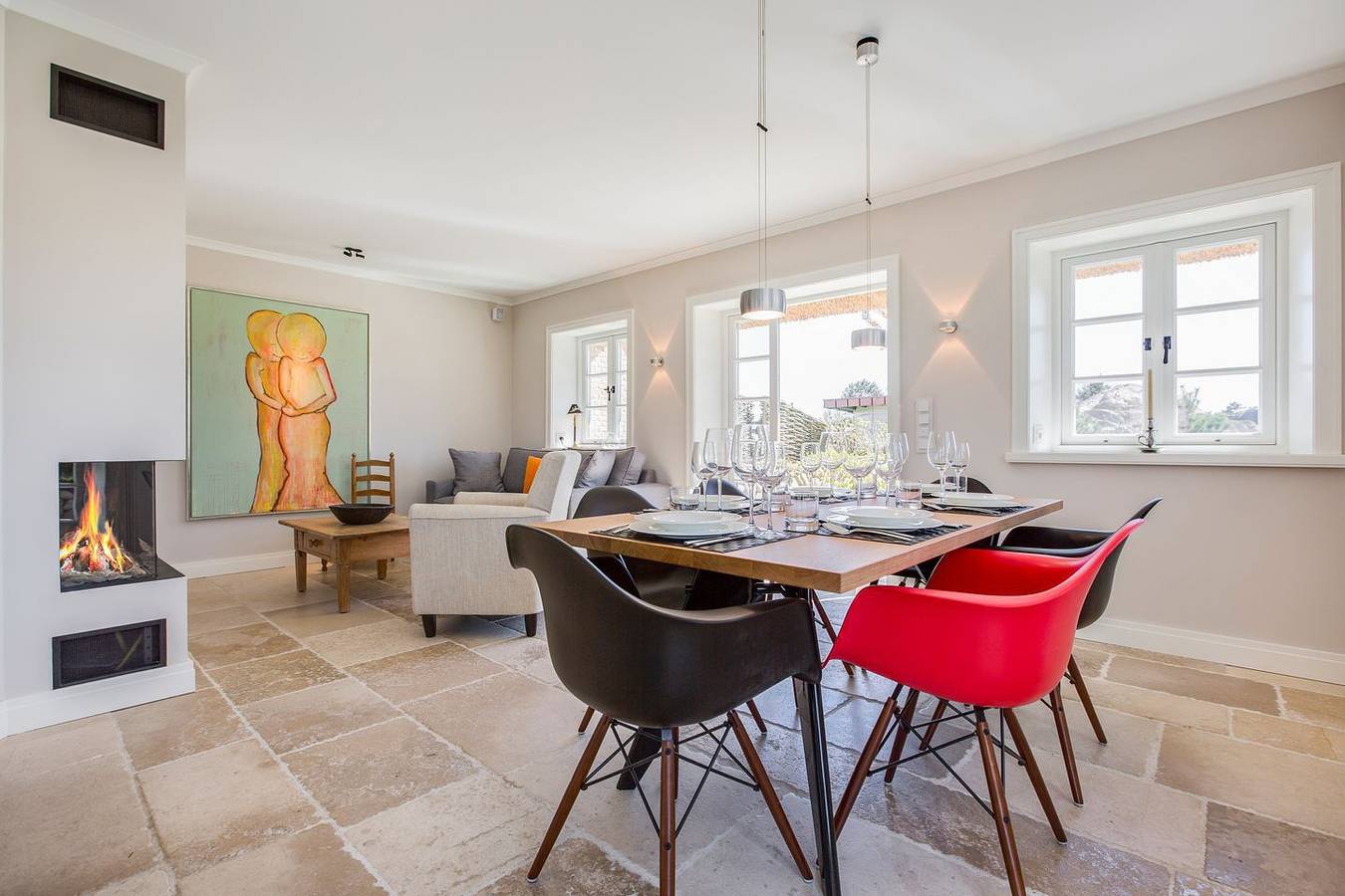 Luxushausteil unter Reet. Ca. 121 qm Nutzfläche für bis zu 6 Gäste im Eg/Ug/Og in Wenningstedt, Sylt