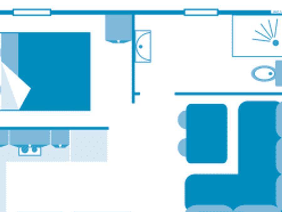 Camping Sandaya Paris Maisons-Laffitte - Mobilhome 2 personas - Cabaña 2p 1bed **** in Montesson, Yvelines