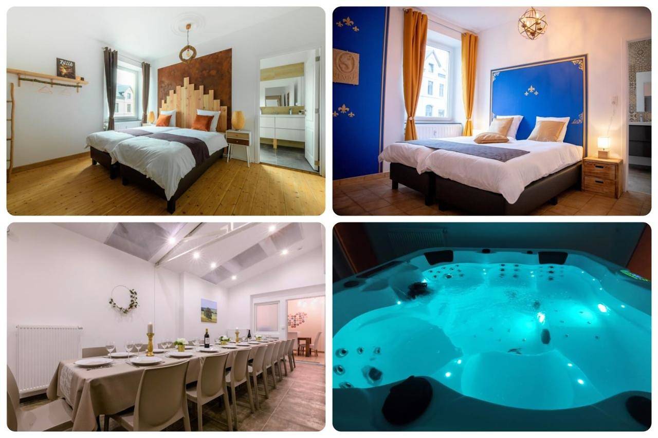 Zythogite, 23 personnes, 9 chambres, 6 salles de bain, bbq, jacuzzi, jardin, billard in Tintigny, Province de Luxembourg