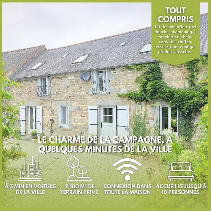 Maison de vacances pour 10 personnes, avec jardin, animaux acceptés