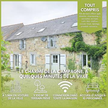 Gîte pour 10 personnes, avec jardin, animaux acceptés à Plœuc-sur-Lié