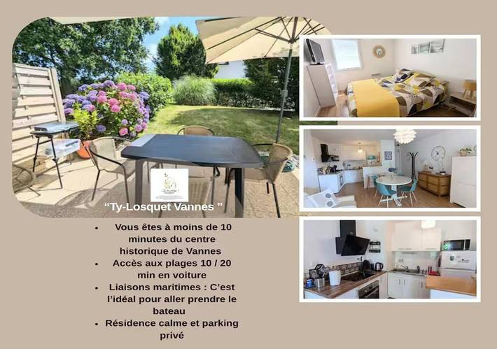 Gîte pour 4 personnes, avec jardin à Ploeren