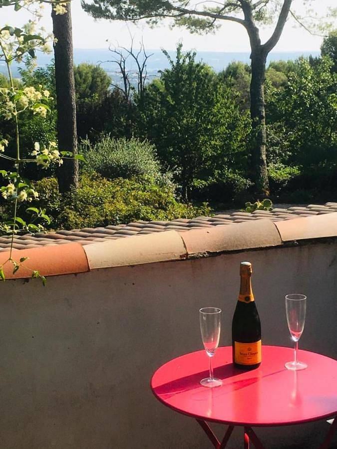 T2 de la Bastide Rouge vue exceptionnelle (180°) sur Aix domaine privé T2 indépendant de 37 m2 avec terrasse exposée plein sud Piscine 10 X 5 in Aix-en-Provence, Aix-en-Provence en omgeving