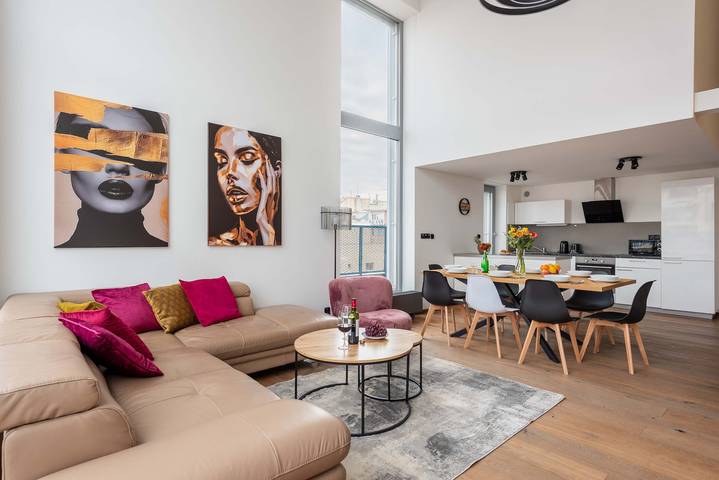 Loft dla 10 osób, z balkon/ taras, Dla rodziny w Praga