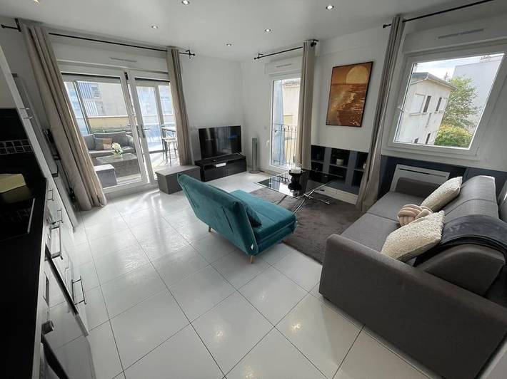 Appartement de vacances pour 5 personnes, avec Balcon ainsi que Terrasse et Vue