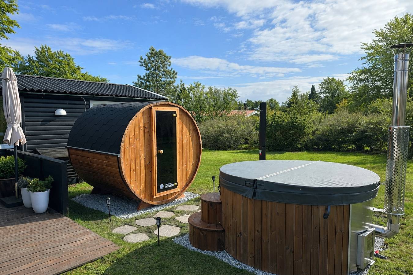 Gemütliches Ferienhaus mit Sauna und Hot Tub in Vig Lyng, Vig