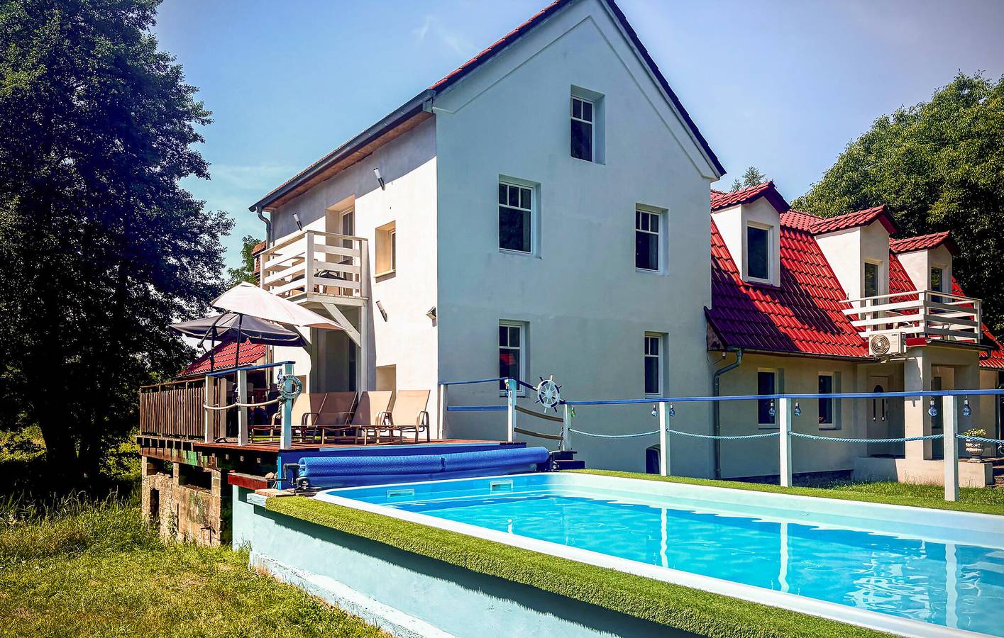 Ferienhaus für 12 Personen mit Seeblick in Lebus (Polen)
