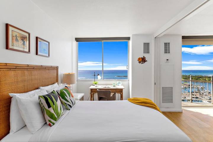 Ferienwohnung für 3 Personen, mit Balkon und Ausblick auf Oahu