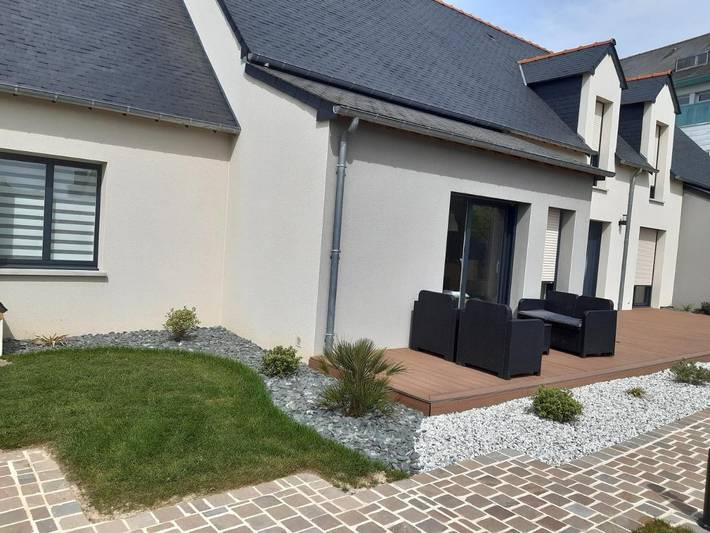 Cottage pour 2 personnes, avec vue ainsi que terrasse et jardin à Saint-Méen-le-Grand