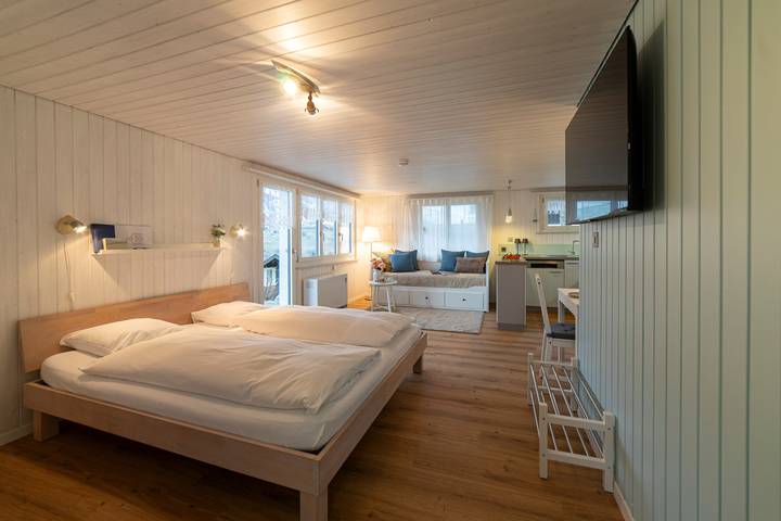 Studio für 3 Personen, mit Garten
