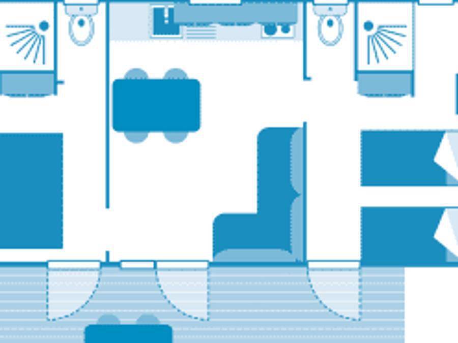 Camping Sandaya Les Rivages - Mobile home 4 persons - Cottage Papillon 4p 2bed 2bath **** air conditioning in Millau, Parc naturel régional des Grands Causses