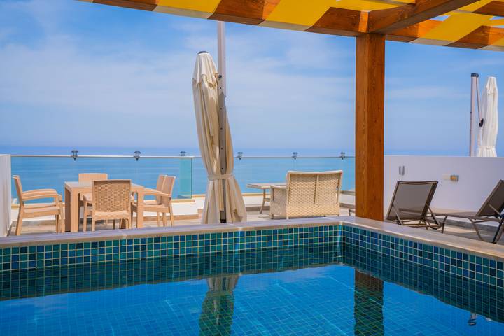 Ferienwohnung für 4 Personen, mit Terrasse und Meerblick sowie Ausblick in Nordzypern