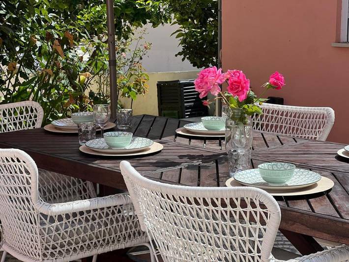 Ferienhaus für 5 Personen, mit Balkon und Terrasse sowie Garten und Ausblick