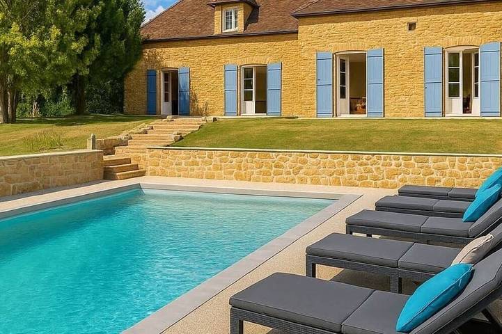 Location de vacances pour 10 personnes, avec jardin et balcon à Marsalès