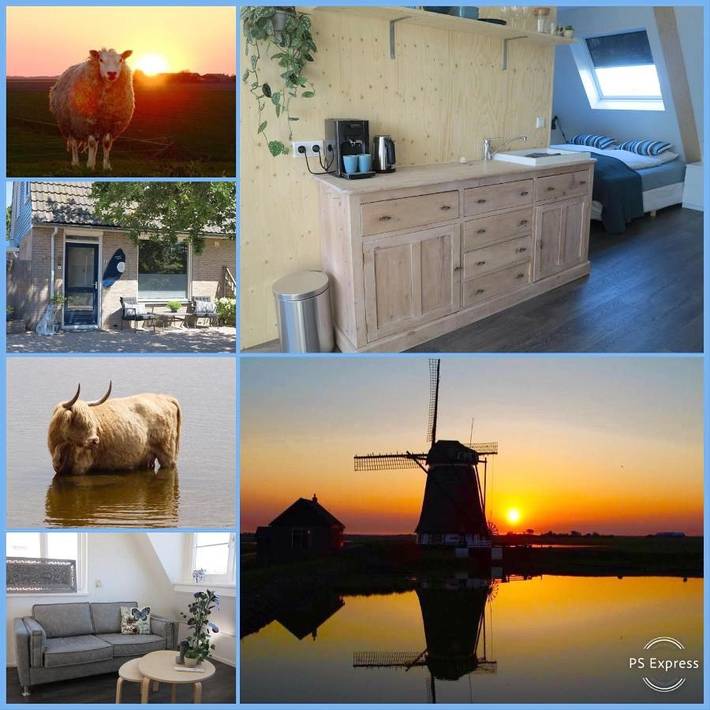 Pension voor 2 personen, met terras en uitzicht in Nederlandse waddeneilanden