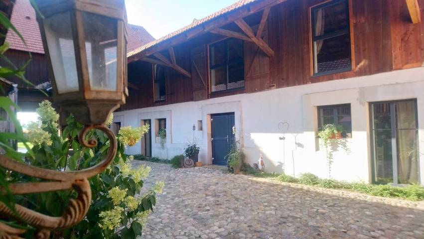 Chambre d’hôte pour 3 personnes, avec terrasse et vue à Bischwihr