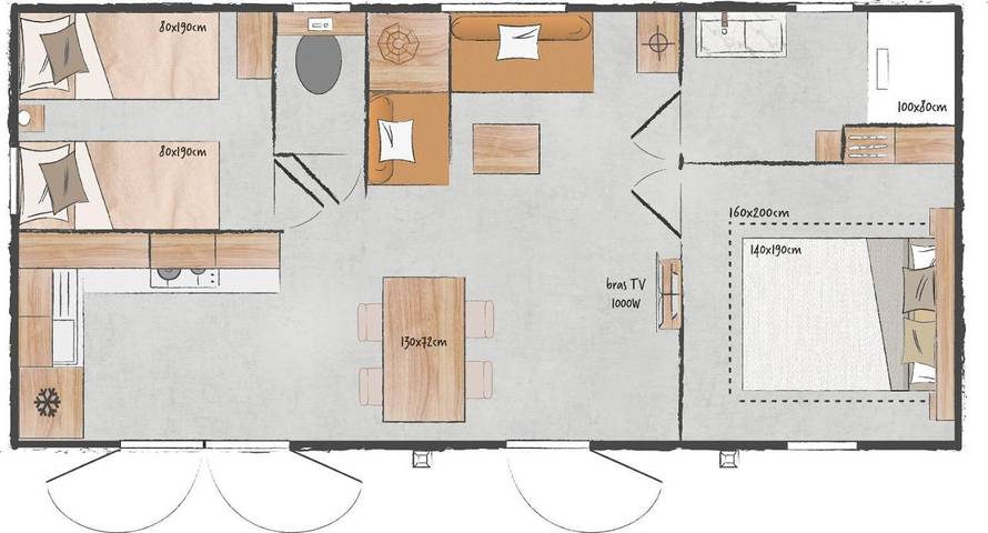 Location de vacances pour 6 personnes, avec jardin ainsi que jacuzzi et piscine à Chambretaud - 3